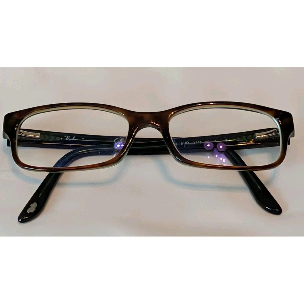 Ray-Ban‎ Eyeglasses Frames Only RB5187 2445 Brown Rectangular Full Rim 50-16-140